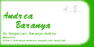 andrea baranya business card